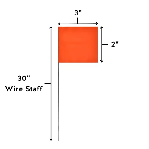Swanson Tool Co FY15100 2.5-Inch by 3.5-Inch Marking Flags with 15-Inch Wire Staffs, Yellow, 100-Pack - color: Yellow, size: 100 Pack