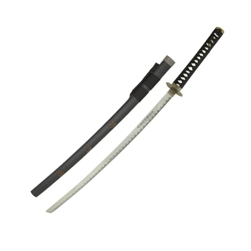 MASTER USA - Hand Carved Katana Sword with Samurai Bushido Code on Scabbard, 1045 Steel, 41.5 Inches Overall, Includes Display Stand - color: Sword of Courtesy