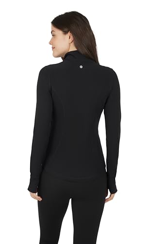 Interlink Ribbed Princess Seam Performance Jacket - color: Clssic Black Ribbed, size: Large
