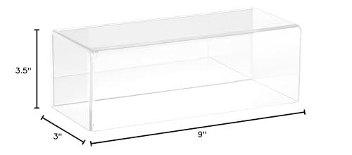 Plymor Clear Acrylic Display Case with No Base (Mirror Back), 9" W x 3.5" D x 3" H - color: No Base (Mirrored)