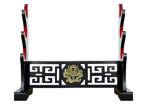 Padded Sword Stand Display Velvet Protect Sword Rack Katana Genji Japanese Samurai Blade Gladius Templar Medieval Sword Stand Holder - Dragon - color: 3-Tier