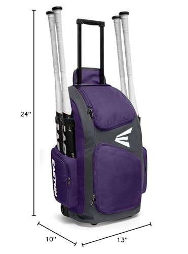 Easton | TRAVELER STAND-UP Wheeled Equipment Bag | Baseball & Softball | Multiple Colors - color: Purple