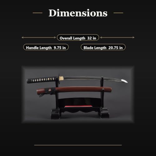 Hand Forged Wakizashi, Full Tang Heat-Tempered Japanese Short Sword - color: Empire Wheel