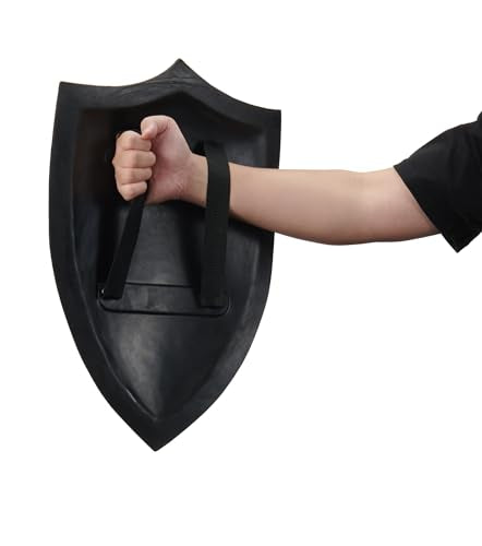 GoldenBall Middle Age Soldier Warrior Costume Foam Sword and Shield Set-Sapphire Axe & Red White Shield