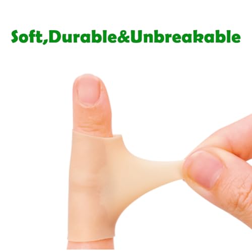 14 PCS Silicone Finger Protectors, Medium Gel Finger Cots for Finger Tips, Reusable Finger Caps Great for Trigger Finger, Hand Eczema, Finger Cracking, Finger Arthritis - size: 10 Large and 4 Small