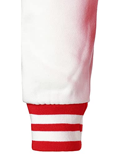 HOOD CREW Man’s Varsity Jacket Cotton Blend Letterman Jackets - color: Red, size: Large