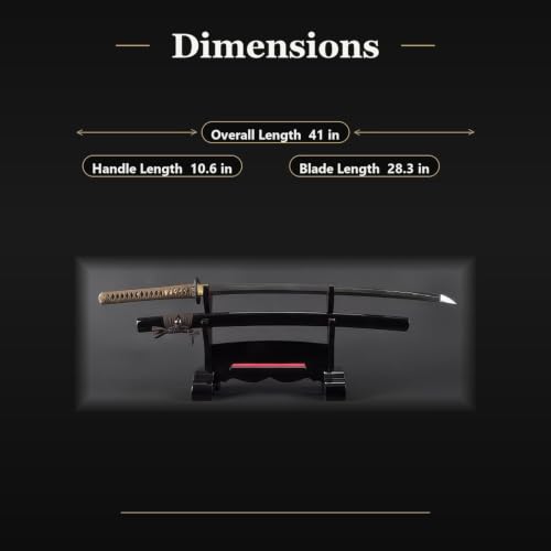 Katana Samurai Sword, 1045 Carbon Steel, Hand Forged, Full Tang - color: Tubulent Ocean Pattern Tsuba