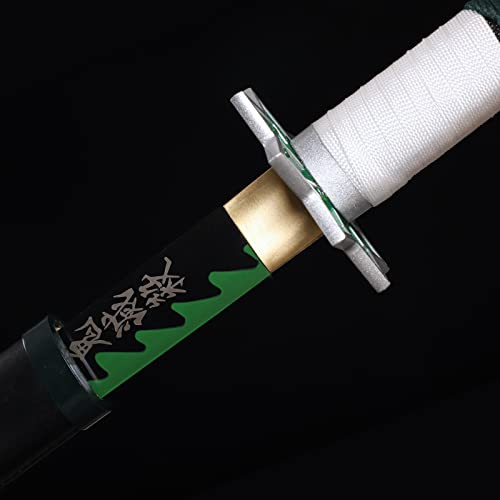 Wuton Demon Slayer Sword Sharp Real Metal Handmade Katana,41 inches 1060 high Carbon Steel,Battle Ready Samurai Swords Full Tang - color: Sanemi Sword