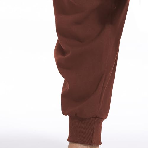 CLANMILUMS Men's Cotton Harem Pants Casual Loose Hippie Drop Crotch Trouser - color: Brown1, size: Medium