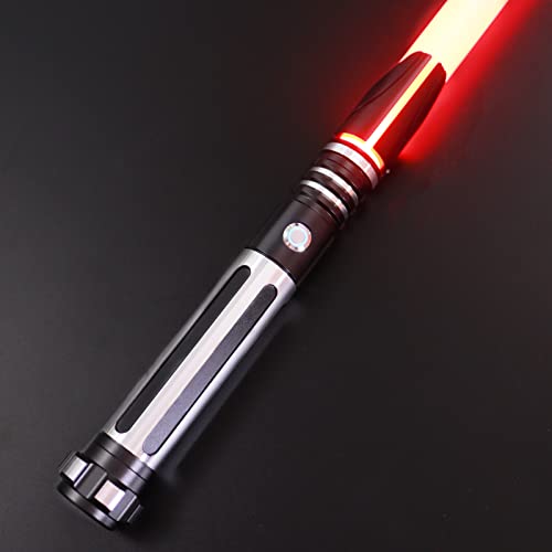 ANASABER Dueling Light Saber, Motion Control Light Sabers for Adults,Smooth Swing Light Saber with 16 Sound Fonts,RGB 12 Colors Changeable, Metal Hilt for Halloween Cosplay, Xmas Gift, Black,S9 - color: Black