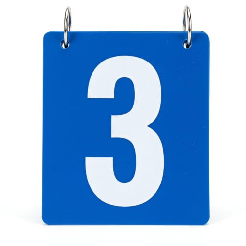 Flip Scoreboard, Portable Tabletop Score Keeper with Ring-Bound Number Cards for Table Tennis, Basketball, 15.75 x 8.27 in