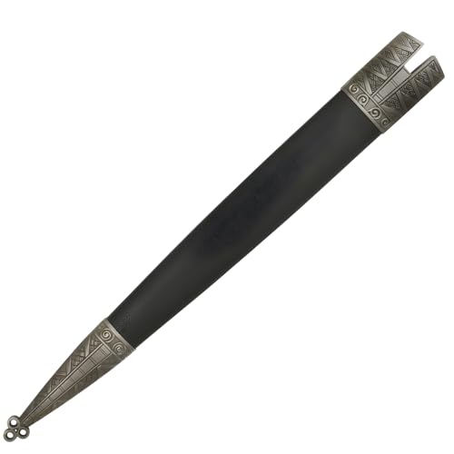 MASTER USA – Medieval Mini Short Sword, Stainless Steel Blade with Cast Metal Handle, Wood Scabbard – Fantasy, Collectible - color: Brass