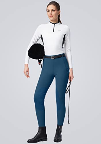 SANTINY Knee-Patch Horse Riding Pants - color: Blue, size: X-Small
