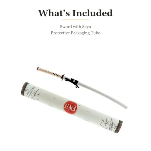 Katana Samurai Sword, 1045 Carbon Steel, Hand Forged, Full Tang - color: White-Warrior