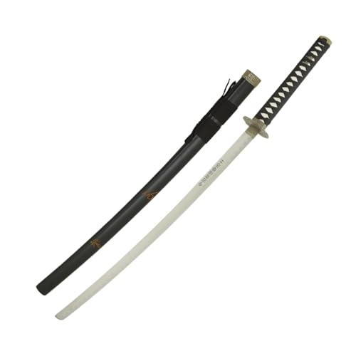 MASTER USA - Hand Carved Katana Sword with Samurai Bushido Code on Scabbard, 1045 Steel, 41.5 Inches Overall, Includes Display Stand - color: Sword of Honor