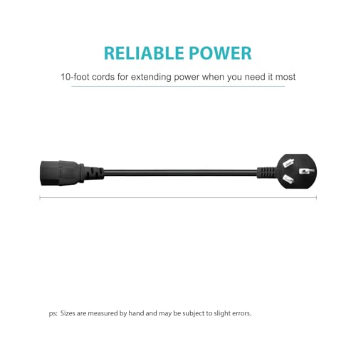 13.2FT Universal 3 Prong AC Power Cord Replacement for Goplus 2 in 1 Folding Treadmill, Horizon Fitness Treadmills Ellipticals, Superfit, BowFlex Treadmills, Sole & More Treadmills Charger Cable - size: 13.2FT