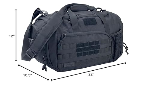 APRlLBAY 43L Large Capacity Military Duffel Bag - Tactical Gym Bag/Weekender for Men & Women (Jet Black) - color: Black