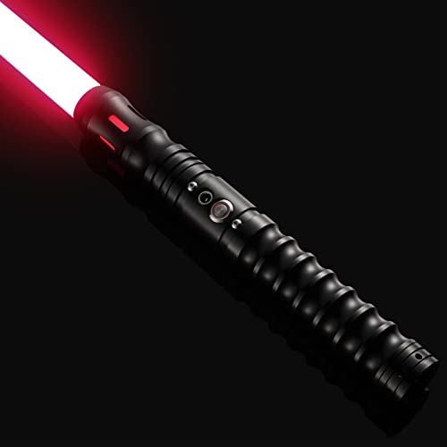 Smooth Swing Dueling Lightsabers with APP - Infinite RGB 16 Colors Changeable Light Sabers, Motion Control Metal Hilt Light Saber for Adults Teens Gift, 16 Sounds Fonts, Battery Recharge, Black - color: Black