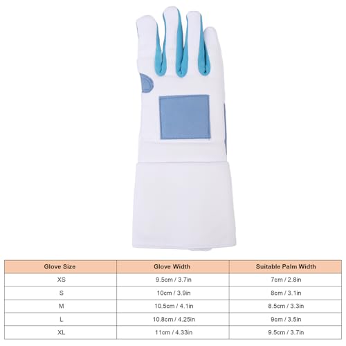 Right Hand Fencing Glove Anti Slip Knitted Fabric Comfortable Fit for Saber Foil Epee Training Non Slip Design Durable - size: #13