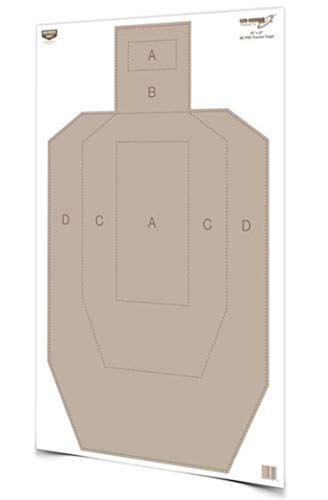 Birchwood Casey 23" x 35" Eze-Scorer IPSC Practice Shoot-Up Brilliant White Paper Targets for Indoor and Outdoor Use