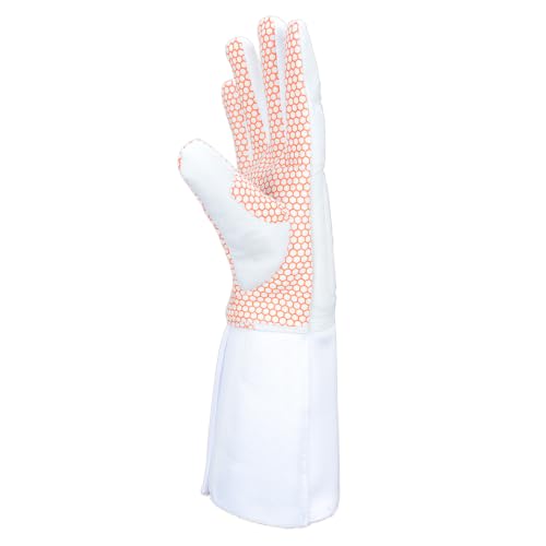 Fencing Gloves - Anti-Slip Silicone Texture Fencing Glove for Epee Foil and Sabre - Leather Fencing Gloves for Match and Practice - size: 7