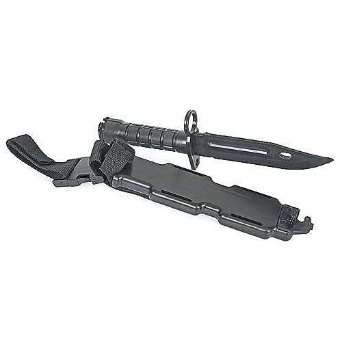 MetalTac Rubber Knife Training Airsoft with Sheath Dummy Plastic Dagger Flexible Soft Fixed Blade for Prop Halloween Martial Arts Pretend Play Cosplay Costume 11.75 inch
