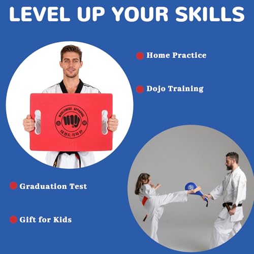 Taekwondo Training Set: Rebreakable Breaking Board & Kick Target Pad, Taekwondo Breaking Boards for Kids& Adults, Martial Arts Karate Boxing Sparring Gear