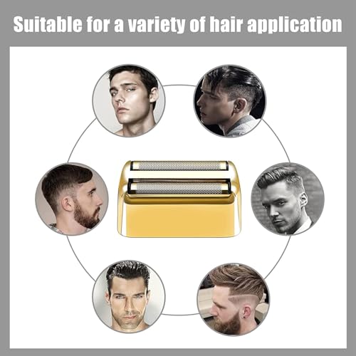 Shaver Replacement Foil and Cutters compatible with BaBylissPRO Barberology Double FXFS2 (4PC Gold) - color: 4PC Gold
