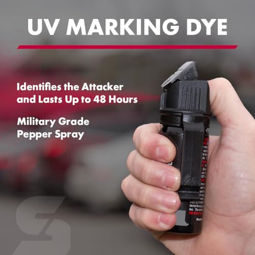 SABRE Crossfire Pepper Gel - 360° Spray for Defense at Any Angle, Maximum Strength Police-Grade OC Pepper Spray with UV Marking Dye, 20‑Foot Tactical Range, Fast Flip Top Safety, Belt Clip, 1.5 fl oz - color: Black Pepper Spray 1 Pack