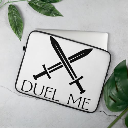 Duel Me Sword Fighting Medieval Knight European Graphic Laptop Sleeve - size: 15 Inches