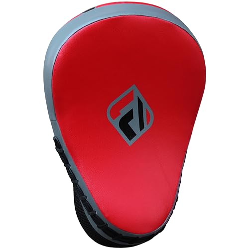 Farabi Curved Focus Mitts - Boxing Mitts for MMA, Sparring Training, Target Punching Mitts and Pads - color: Black-Red