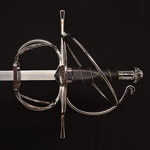 45.7" Renaissance Spanish Italian Style Rapier Fencing Sword with Spiral Swept-Hilt for Cosplay, Collection, Display - style: Renaissance