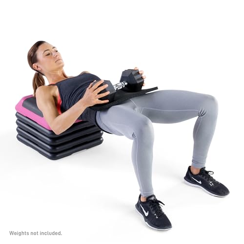 Circuit Fitness Non-Slip Step solution 16"x16", 2 or 4 Risers, 6 Colors - color: American Pink - 4 Risers