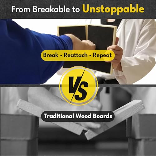 Rebreakable Breaking Board for Martial Arts - Taekwondo, Karate & MMA Training Board for Kids and Adults - color: Red/Difficulty-3
