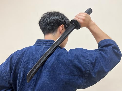 E-BOGU Polypropylene Practice Martial Arts Equipment with Black Saya Scabbard (Bokken Type 24.5") - style: Hamon Short 23.5"