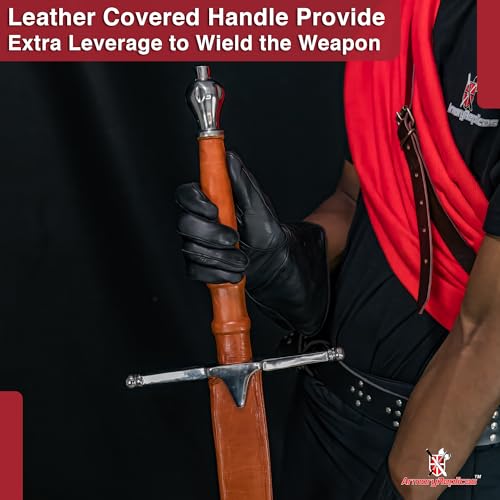 Armory Replicas™ - William Wallace Medieval Swords Collection - Deluxe Claymore Variations with Sheath - Stainless Steel Blade, Leather-Covered Handle - Inspired by Braveheart - style: Braveheart