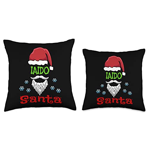 Iaido Instructor / 'Iaido Santa' / Lazy Christmas Costume Throw Pillow - size: 16x16