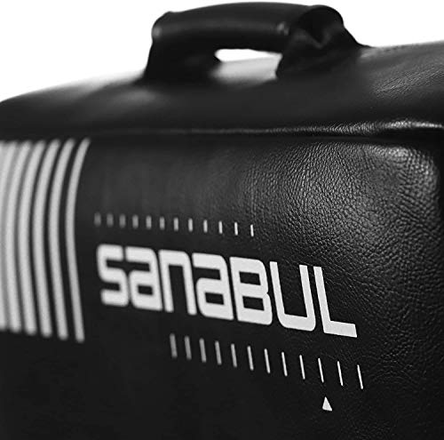 Sanabul Lab Series Striking Punch Shield Kickboxing Karate Martial Arts Muay Thai Taekwondo Kick Pads - Black/White, Standard