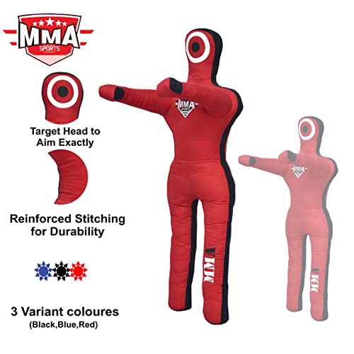 MMA Sports Brazilian JIU Jitsu Grappling Submission Throwing Dummy Punching Heavy Bag Kick Boxing Dummies UNFILLED - color: Red-1, size: 5ft, style: Standing