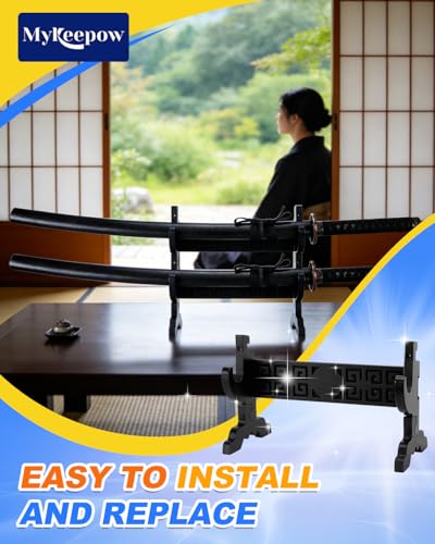 Sword Stand 1-Tier Wooden Wand Stand for Katana Display Holder