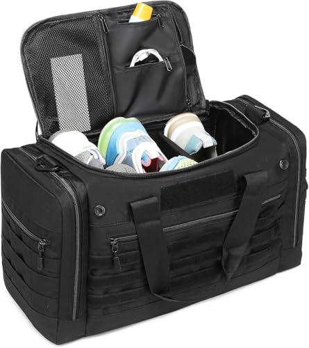 65L Extra Large Duffle Bag for Men & Women - Military Tactical Gym Bag - color: Black, size: 65L