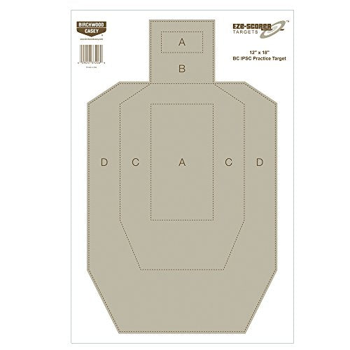Birchwood Casey EZE-Scorer 12" x 18" Paper Shooting Targets - size: 100 Count, style: IPSC Practice