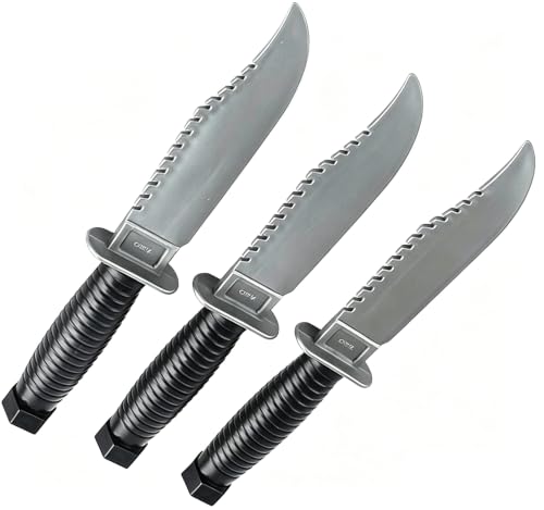 Cooplay 3Pcs Simulated Dagger Military Police Trickery Cosplay Magic Props Stage Performance Adult Toy Dagger Plastic Knife For Halloween Christmas Party