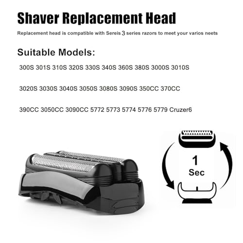 2Pack 21B-Series 3 Replacement Heads for Braun Series 3 Electric Shaver - color: 21B-02P