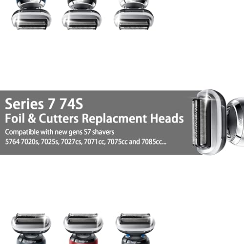 74S S7 Replacement Head for S7 Shavers, Stainless Steel Blades & Precision Foil, Smooth Shave No Pulling (Pack of 2). - size: 74S - 2Pcs