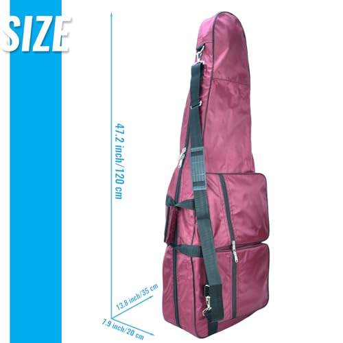 Fencing Bag - Junior Fencing Equipment Bag - Portable Fencing Sword Bag with Handle and Shoulder Strap - color: Burgundy