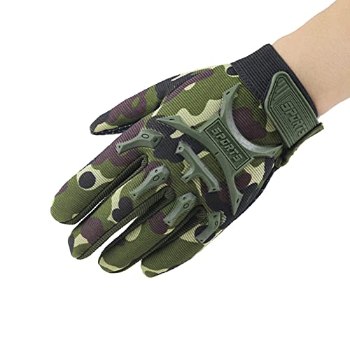 Long Keeper Kids Cycling Tactical Gloves – Boys Sport Climbing Fishing Gloves Anti Slip Full Finger Gloves - color: Camo, size: Small