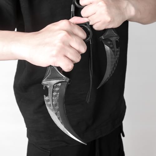 Tactical Karambit Training Knives Set (2-Pack) – Polypropylene Safety Design, Durable with Sheaths for Martial Arts & Self-Defense Drills