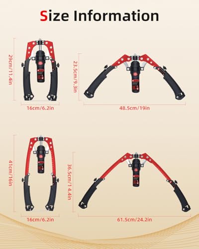 Abahub Twister Arm Exerciser, Hydraulic Power Chest Expander Max 440 LBS - color: Red, size: No Wheels