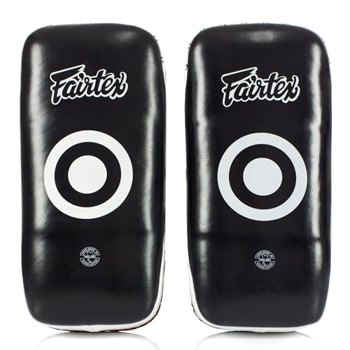 Fairtex Curved Muay Thai Pads, Kickboxing Punching Kicking Striking Shield - color: Black/Blue, size: Extra Long